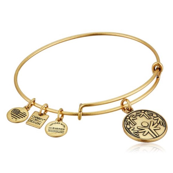 NWT Alex and Ani Power of Unity Special Olympics Gold Bangle Bracelet - Picture 1 of 3